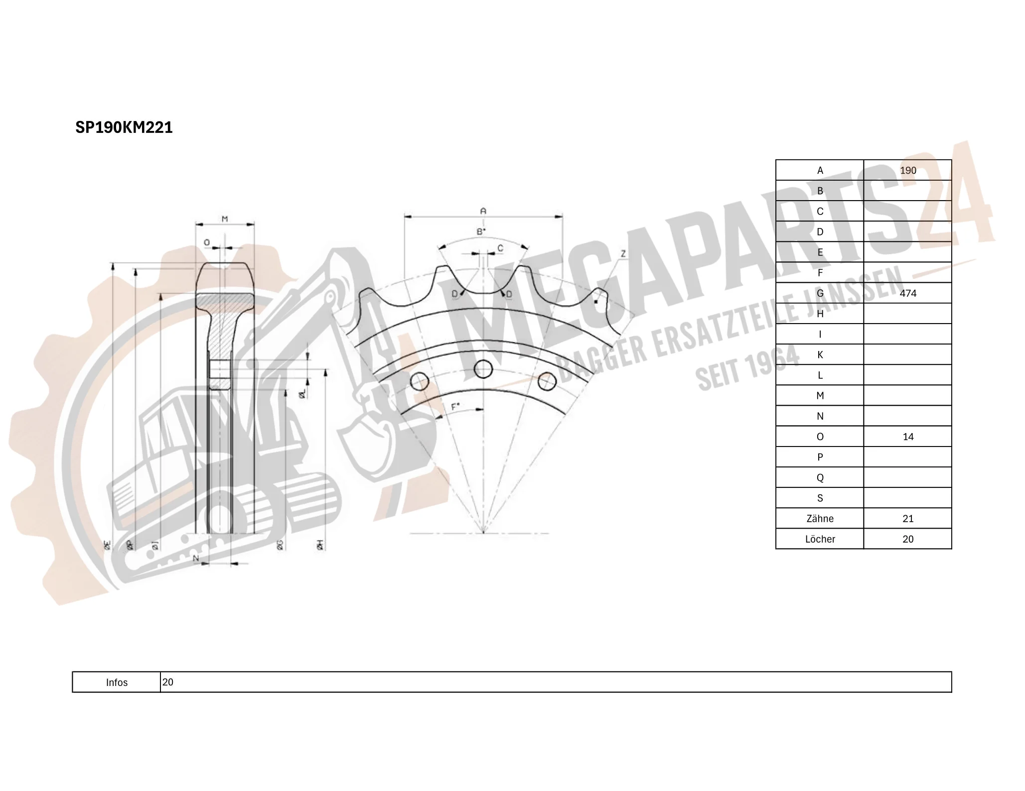 Antriebsrad KOMATSU PC160LC-7 - Turas Antriebsrad KOMATSU PC160LC-7 - Turas